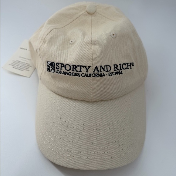 Sporty & Rich 94 Hat Logo Embroidered Cotton In Cream main image 5